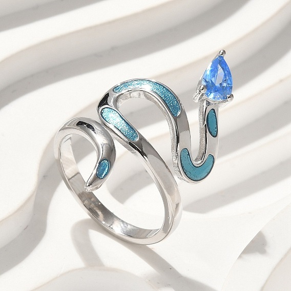 Латунные микро проложить пальцев кольца кубического циркония, змея