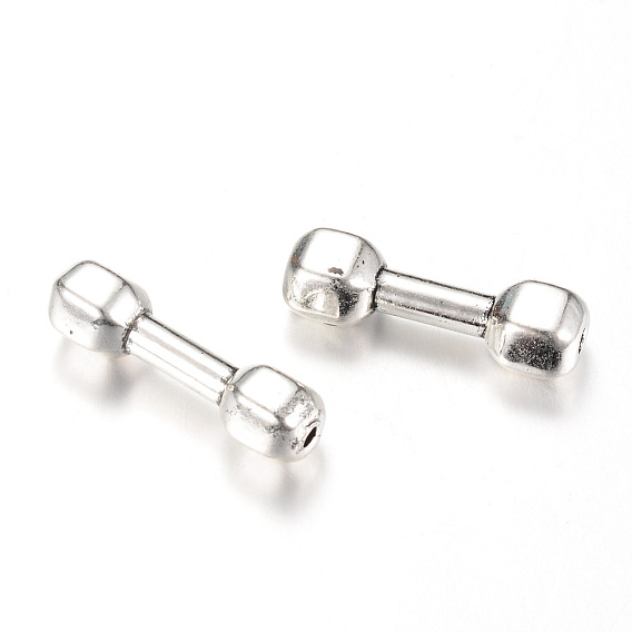 Сплавочные овальные бусины тибетского стиля , без кадмия и без свинца, гантель