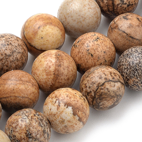 Естественного изображения яшмы бисер нитей, круглые