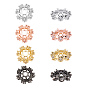 8Pcs 4 Colors Brass Micro Pave Cubic Zirconia Bead Caps, Apetalous