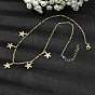 Ожерелья с подвесками в виде морских звезд из латуни с прозрачным фианитом и прозрачным фианитом, цепочки Фигаро для женщин, стойки покрытие, без кадмия и без свинца, долговечный