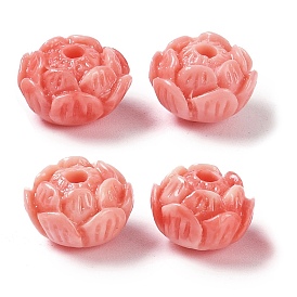 Synthetic Shell Dyed Carved Beads, Flower