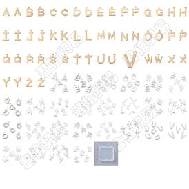 312Pcs 52 Style 201 Stainless Steel Charms, Alphabet