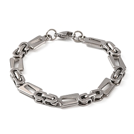 304 Stainless Steel Byzantine Chain Bracelets, with 201 Stainless Steeel Findings