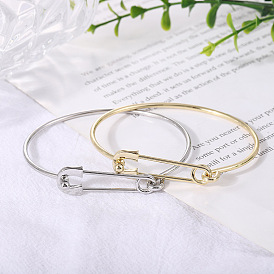 Латунные браслеты-манжеты в форме скрепки для женщин