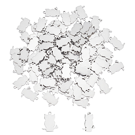 100 pcs 304 dijes de acero inoxidable, Corte con laser, etiqueta estampado en blanco, búho