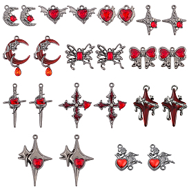 24шт 12 стили стойки покрытие подвески из сплава со стразами, бантом