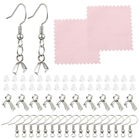 Наборы для поиска сережек своими руками, включая 304 держатели для ледорубов из нержавеющей стали и крючки для сережек, пластиковые гайки для ушей, двусторонняя бархатная ткань из микрофибры