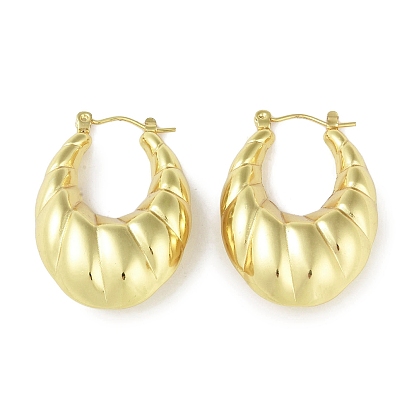Ion Plating(IP) 304 Stainless Steel Hoop Earrings for Women, Oval