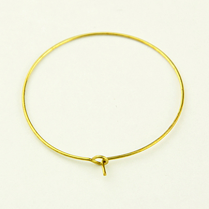 Brass Wine Glass Charm Rings Hoop Earring Findings, DIY Material for Basketball Wives Hoop Earrings