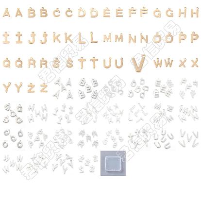312Pcs 52 Style 201 Stainless Steel Charms, Alphabet