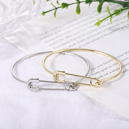 Латунные браслеты-манжеты в форме скрепки для женщин