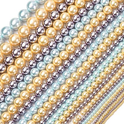 Гальванические оболочки жемчужные бусы пряди, круглые
