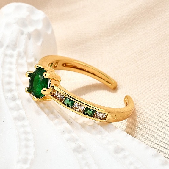 Манжеты из латуни с микро паве кубический цирконий для женщин, без кадмия, без никеля и без свинца, плоско-круглые