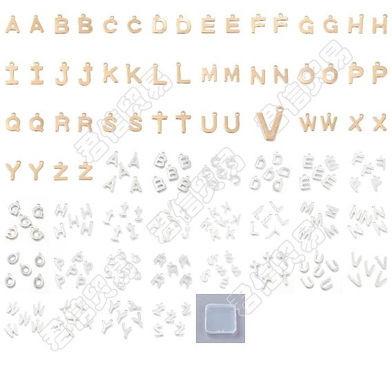 312Pcs 52 Style 201 Stainless Steel Charms, Alphabet