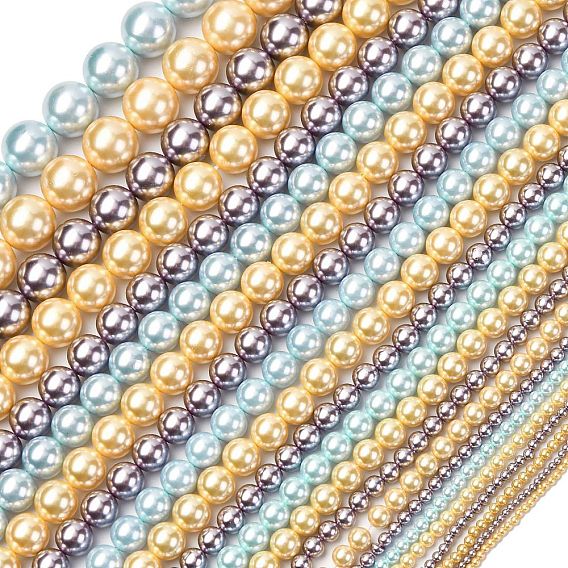 Гальванические оболочки жемчужные бусы пряди, круглые
