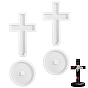 2Bags Display Decoration Silicone Molds, Cross with Flat Round