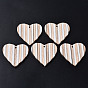 Stripe Resin & Wood Pendants, Heart