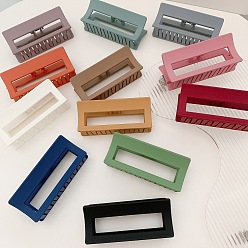 Minimalist Matte Square Hair Clip with Creative Hollow-out Design for Girls' Updo, Shark-shaped Clasp.