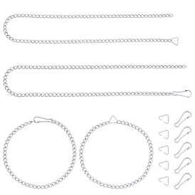 DIY 304 Stainless Steel Chain Garment Decoration Making Kits, Including Curb Chains & Keychain Clasp Findings & Buckle Clasps