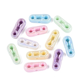 UV Plating Opaque Acrylic Beads, Iridescent, Pin