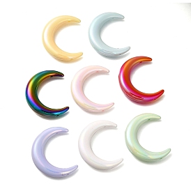 Solid Colour Acrylic Beads, Moon