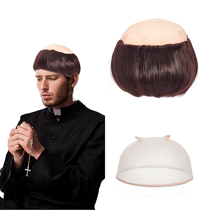 Косплей парики, синтетические парики, термостойкое высокотемпературное волокно, короткие волнистые вьющиеся парики, с латексными и эластичными шапочками для париков