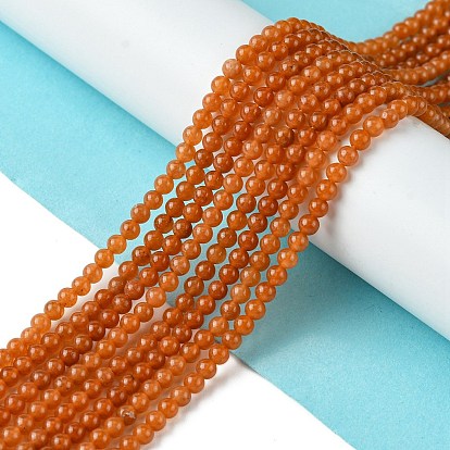 Натуральный красный авантюрин бисер нитей, круглые, класс А