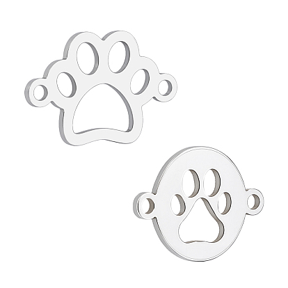 2 шт. 2 стили 925 подвески-подвески из стерлингового серебра с полыми соединителями, ссылки на отпечатки лап