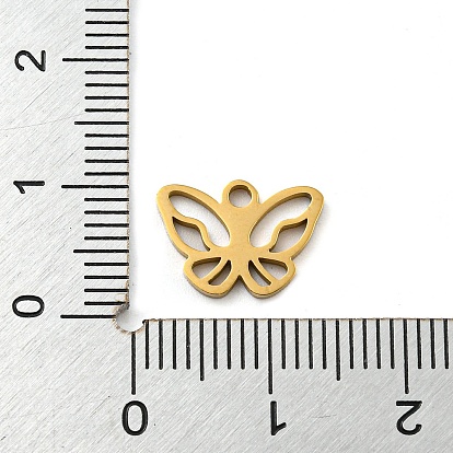 Ion Plating(IP) 316 Surgical Stainless Steel Charms, Laser Cut, Butterfly Charms