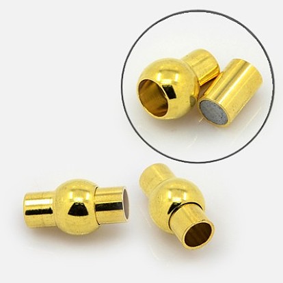 Brass Magnetic Clasps with Glue-in Ends, Oval