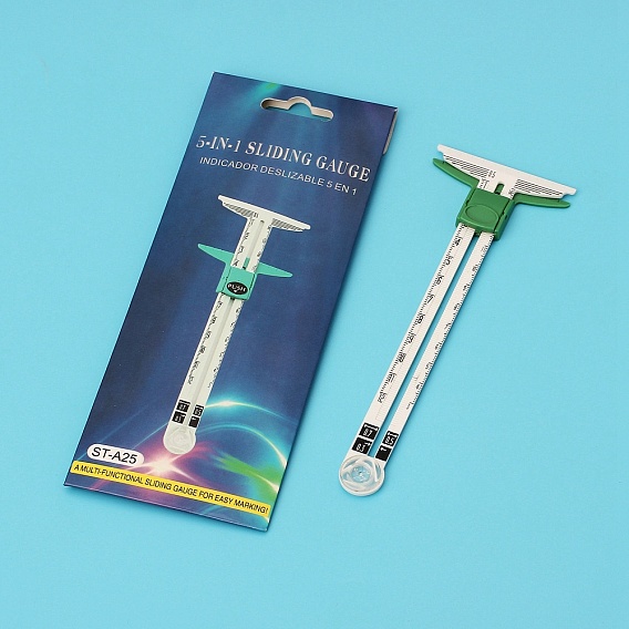 5 in 1 Handy Sliding Sewing Gauge, Plastic Quilting Tools for Beginner