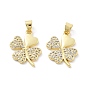 Латунные микро проложить кубического циркония подвески, клевер, без кадмия и без свинца, стойки покрытие, долговечный