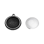 Pendant Making Sets, with Brass Pendant Cabochon Settings and Glass Cabochons, Flat Round, Lead Free & Nickel Free