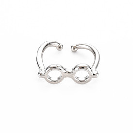 Men's Alloy Cuff Finger Rings, Open Rings, Cadmium Free & Lead Free, Glasses