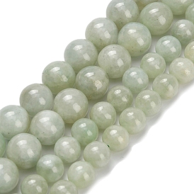 Натуральный майяр нефрит / бурманский нефрит бисерные пряди, круглые