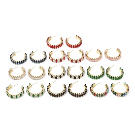 Круглые серьги-гвоздики с кубическим цирконием, серьги-кольца из настоящей позолоченной латуни 18k для женщин, без свинца и без кадмия