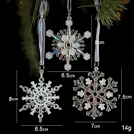 Tema navideño copo de nieve acrílico/nota musical/decoración colgante de cono, para el adorno colgante del árbol de navidad