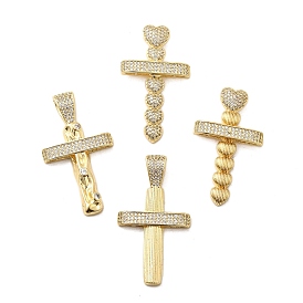 Латунные микро проложить кубического циркония подвески, крестик, стойки покрытие, долговечный, без свинца и без кадмия
