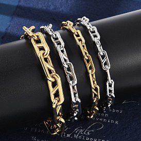 304 браслеты-цепочки с овальными звеньями из нержавеющей стали для женщин и мужчин