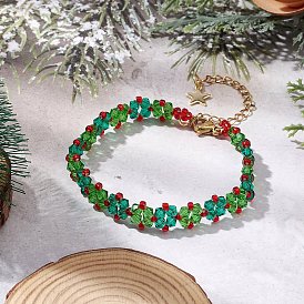 Christmas Handmade Glass Seed Beads Link Bracelets for Women