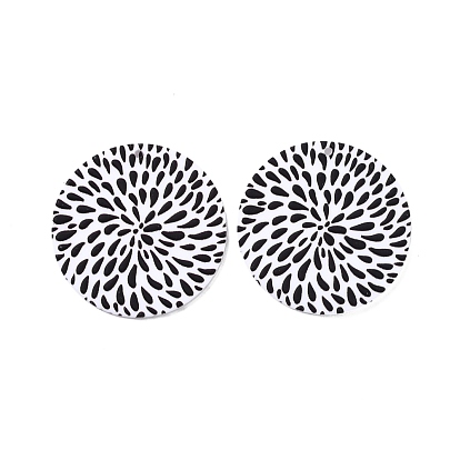Printed Opaque Acrylic Pendants, Flat Round