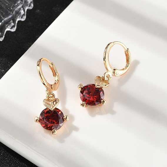 Серьги-кольца в форме сердца из латуни с микропаве из кубического циркония, без кадмия и без свинца, стойки покрытие, долговечный