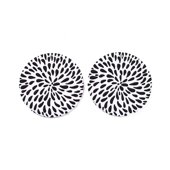 Printed Opaque Acrylic Pendants, Flat Round