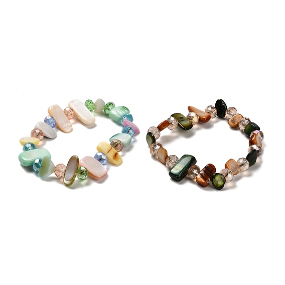 Браслеты из ракушек и стеклянных бусин в стиле бохо для женщин, самородки