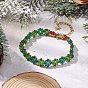 Рождественские браслеты ручной работы из стеклянных бусин для женщин