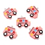 Resin Pendants, with Platinum Tone Iron Loop, School Bus with Word