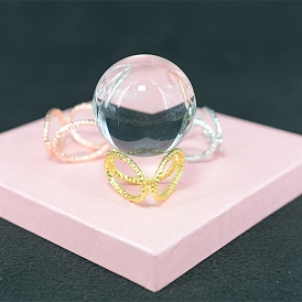 Supports de boule de cristal en alliage ovale, présentoir à sphère de cristal, décorations de table pour la maison