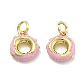 Латунь эмаль прелести, с целью перехода в кольце, без кадмия, без никеля и без свинца, пончики, реальный 18 k позолоченный