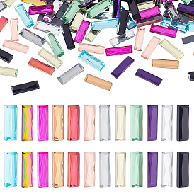 240шт. 12 цвета плоская задняя часть стеклянные стразы кабошоны, прямоугольные